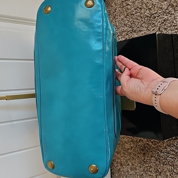 Coach 2008 Limited Edition Francine Turnlock Satchel Turquoise Legacy Lining - Picture 11 of 15